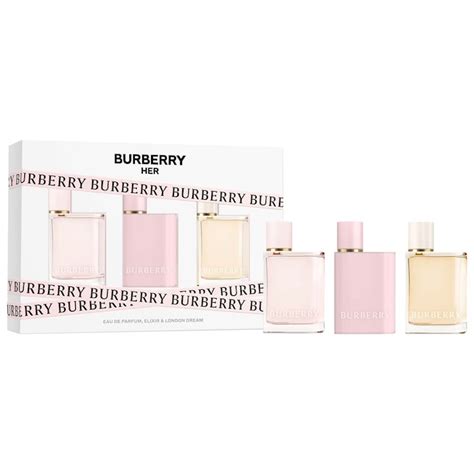 burberry her trio set|Burberry mini her set.